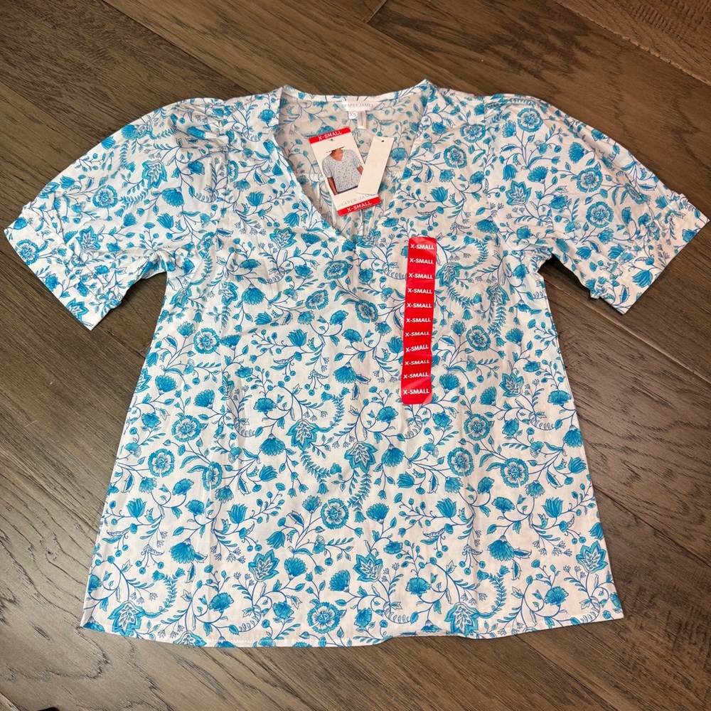 NEW Draper James Top Floral‎ Blouse Size XS